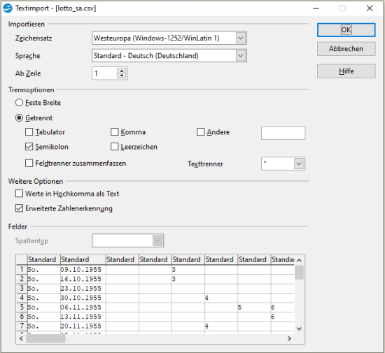 Open .csv with OpenOffice/LibreOffice, then click OK